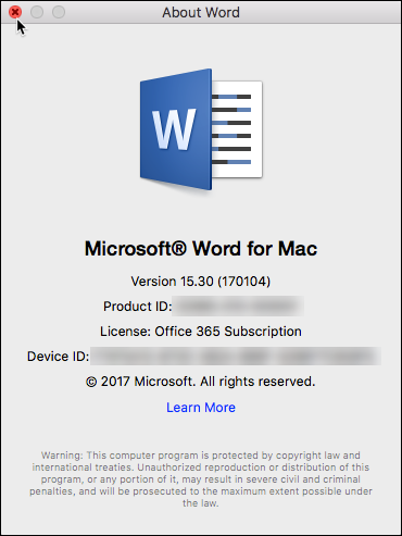 different versions of microsoft office for mac