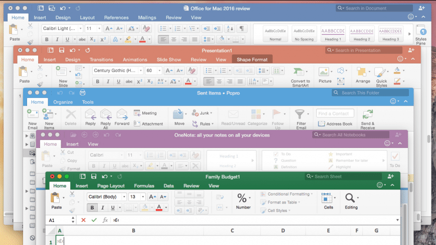 different versions of microsoft office for mac